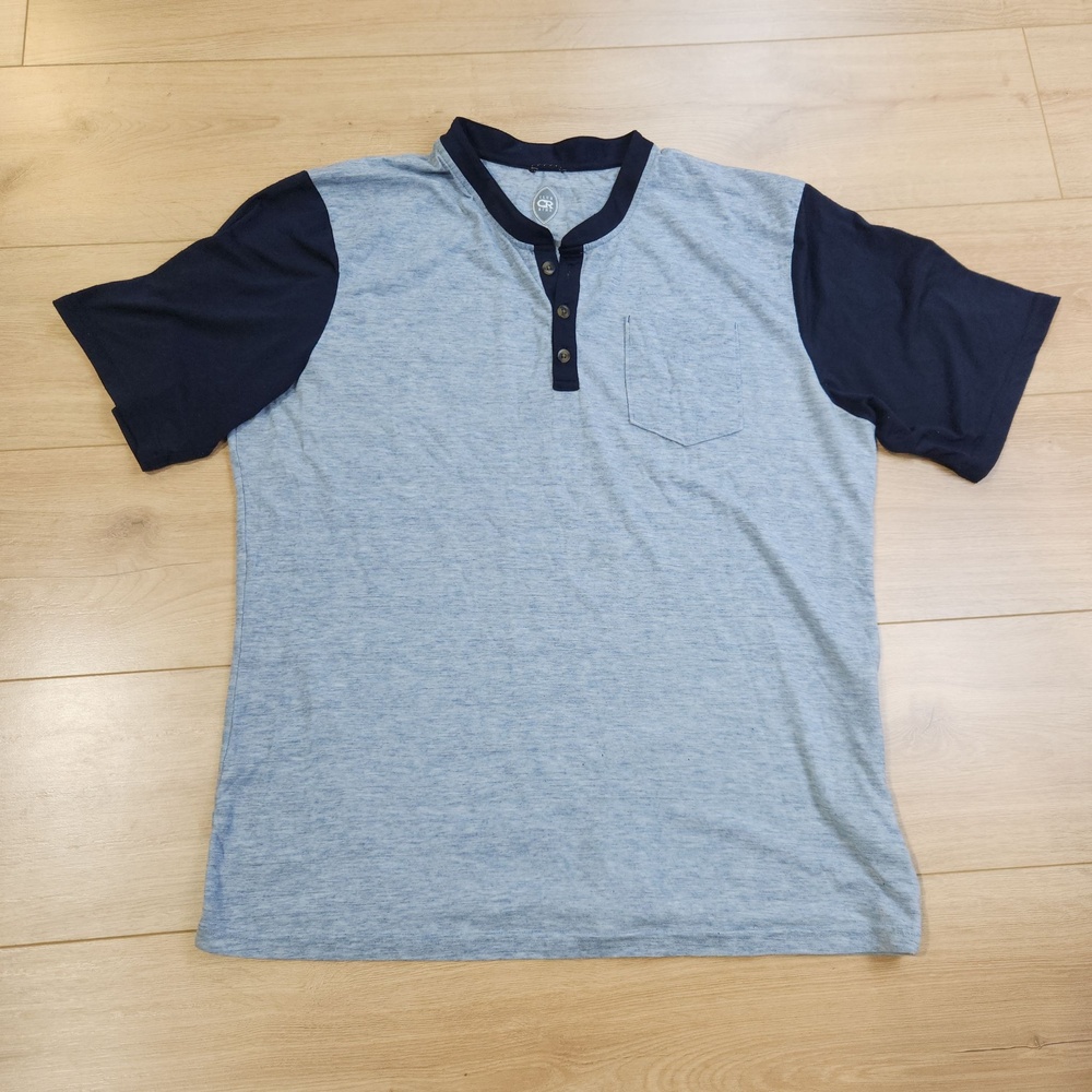 Club Ride Shirt Mens XL Blue Colorblock Henley Short Sleeve Pocket Jersey Tee